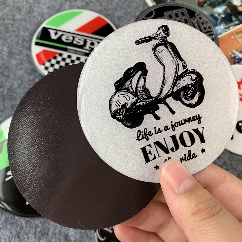 Stiker Reflektif Magnet Lembut Vespa Piaggio Italia Lencana Lambang 3D Stiker Badan Skuter Sepeda Motor Untuk PX Sprint Super Primavera GTS