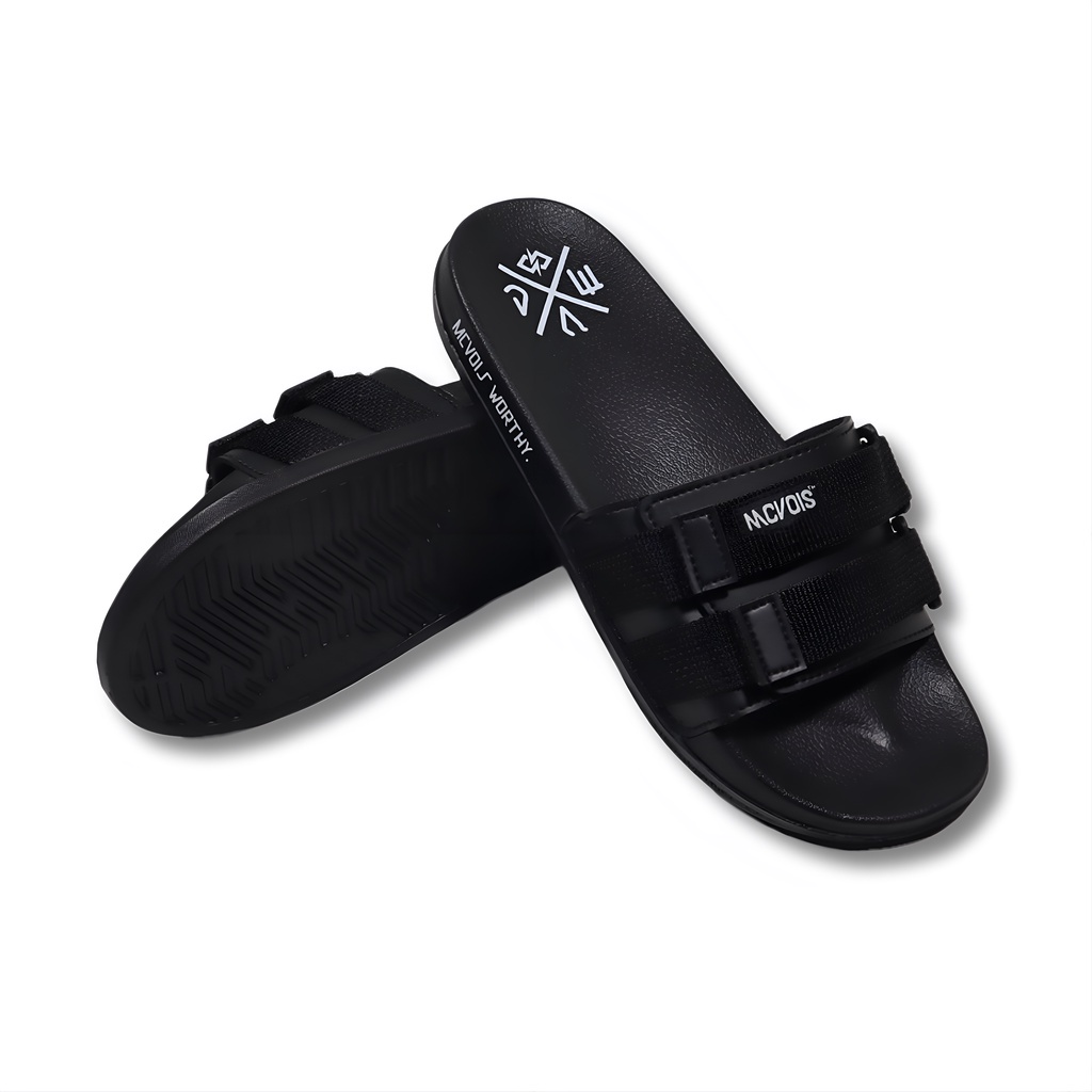 Mcvois Sandal Pria Slide Logo Sandal Slip On Anti Slip