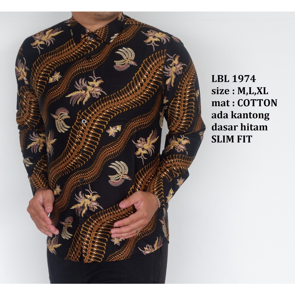 KEMEJA BATIK PRIA SLIM FIT LENGAN PANJANG BAJU BATIK PRIA LBL1974