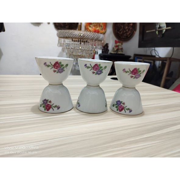 Cangkir Keramik Bunga Mawar Made In China Kuno Jadul Antik