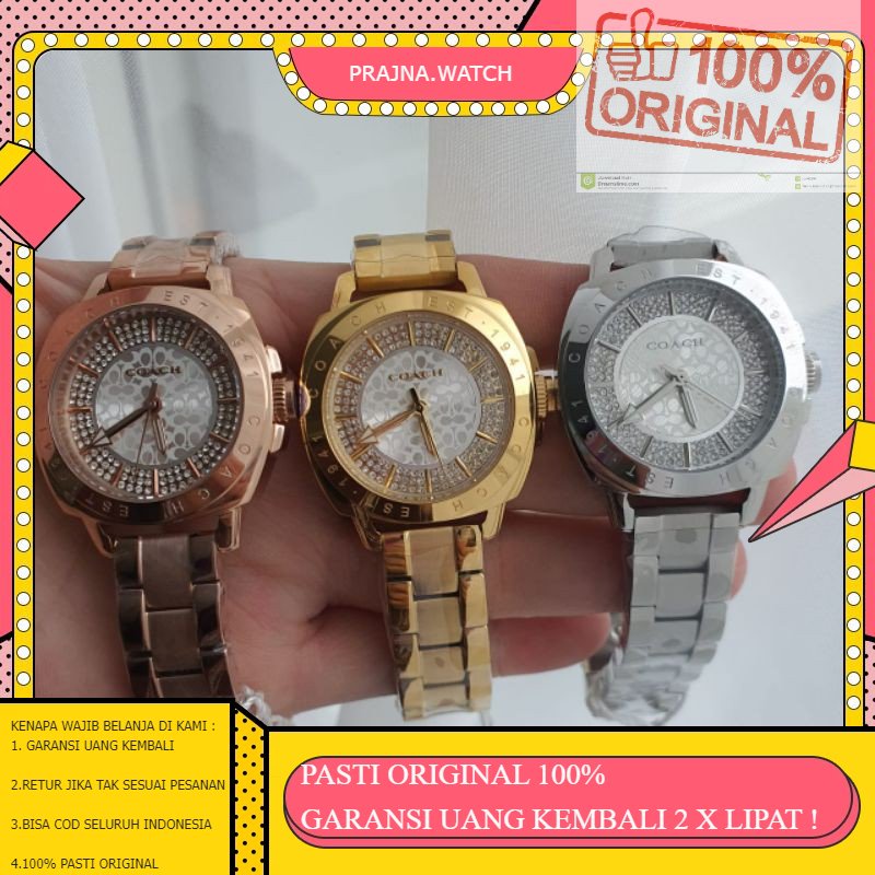 ORIGINAL JAM TANGAN WANITA CEWEK COACH WANITA ANTI AIR KULIT ORIGINAL ORI 100% TERBARU