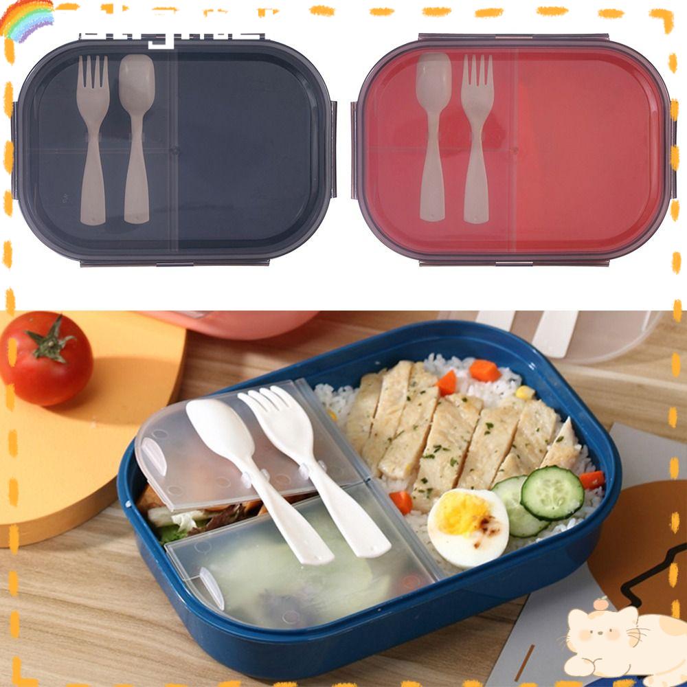 Solighter Lunch Box Microwavable Untuk Pelajar Pekerja Kantor Dengan Sendok Wadah Makanan