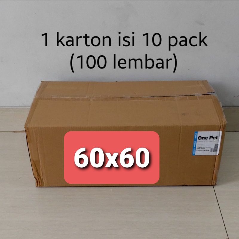 Onepet Onemed Underpad / Perlak size 60x60 alas kandang alas pipis training pad khusus karton isi 10 pack (10 karton)