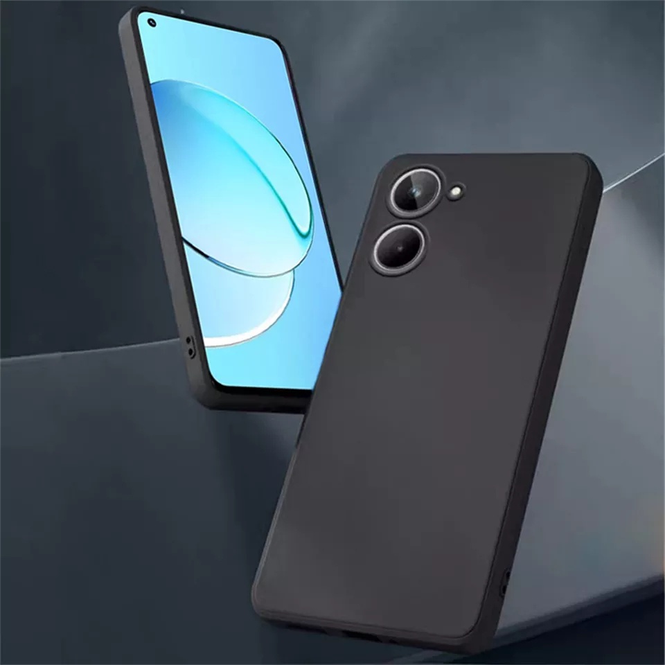 Silicone Black Matte Realme 10 pro plus 10 pro case camera cover