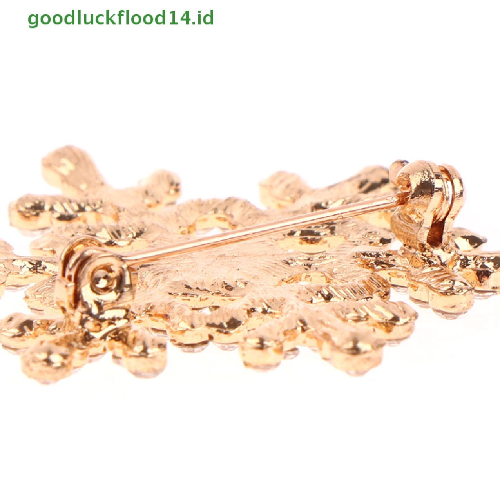 [GOOGFOUR] Berlian Imitasi Hias Snowflake Berbentuk Bros Alloy Brooch Aksesoris Perhiasan [TOP]