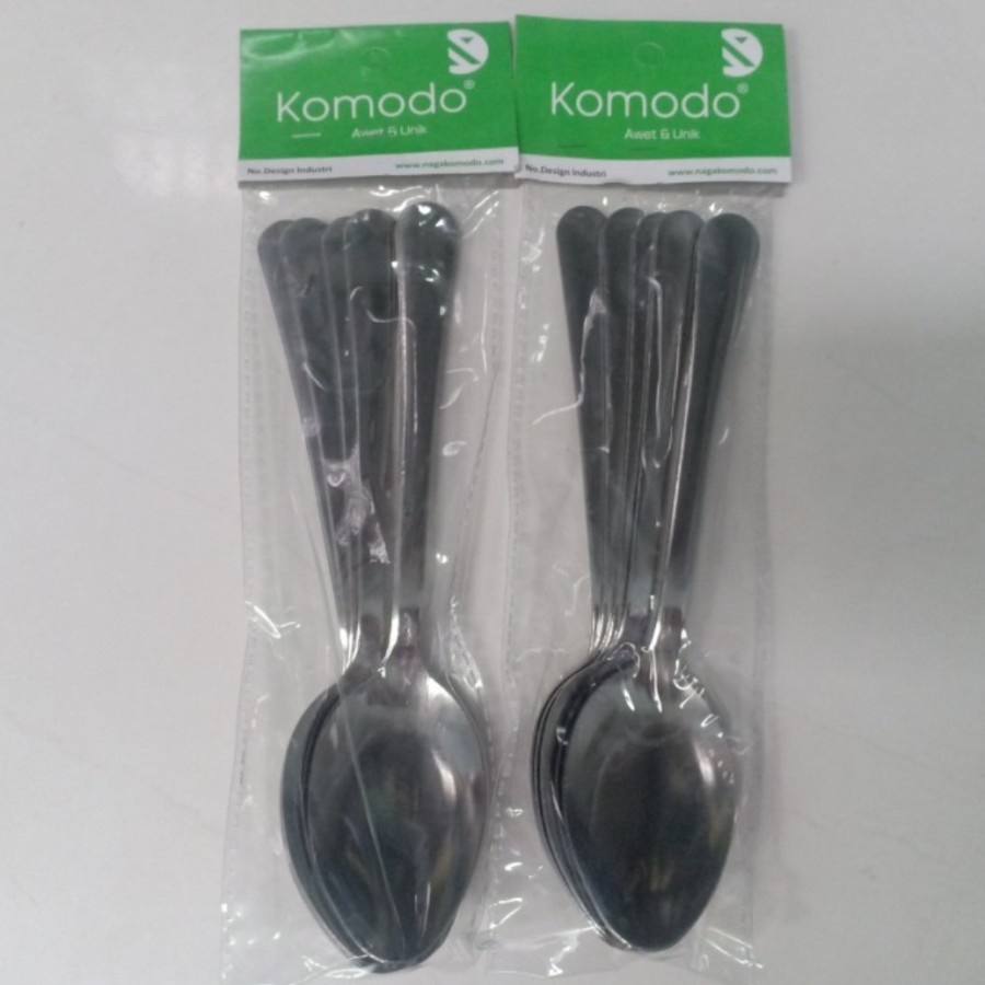 GROSIR 6 PCS SENDOK MAKAN MEREK KOMODO/ SENDOK BESI STAINLESS TEBAL/ SENDOK BESAR UNTUK MAKAN/ SENDO