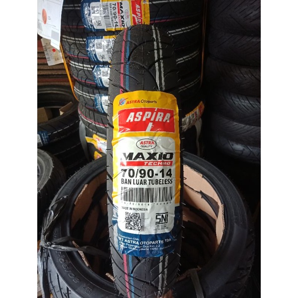 BAN TUBLES ASPIRA MAXIO TECHNO 70/90-14 ,SEMUA MATIC,BAN BARU, FREE PENTIL