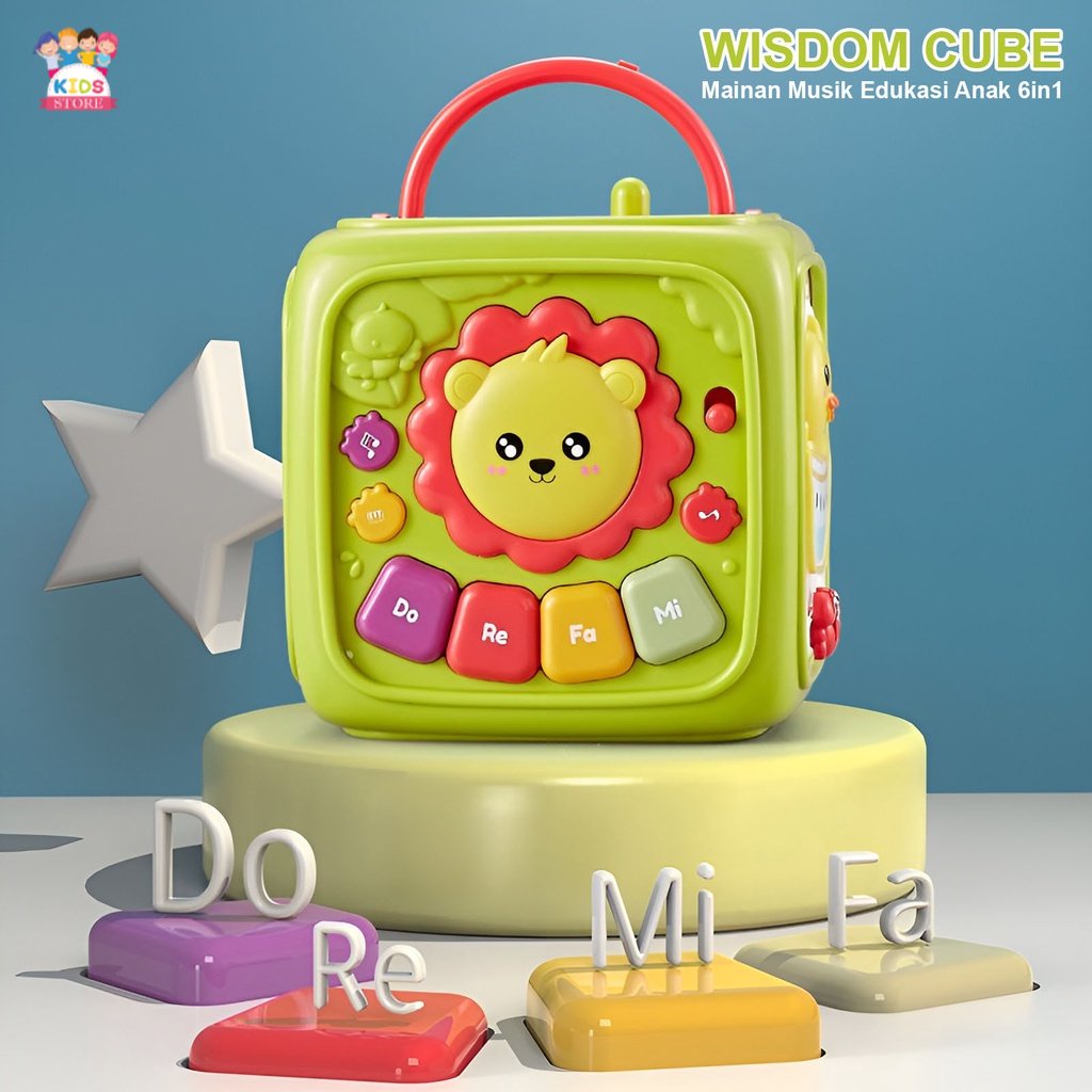Block Wisdom Cube 6in1 | Mainan Edukasi Anak 1/2/3/4/5 Tahun Laki Laki Perempuan | Mainan Seru Untuk Keluarga