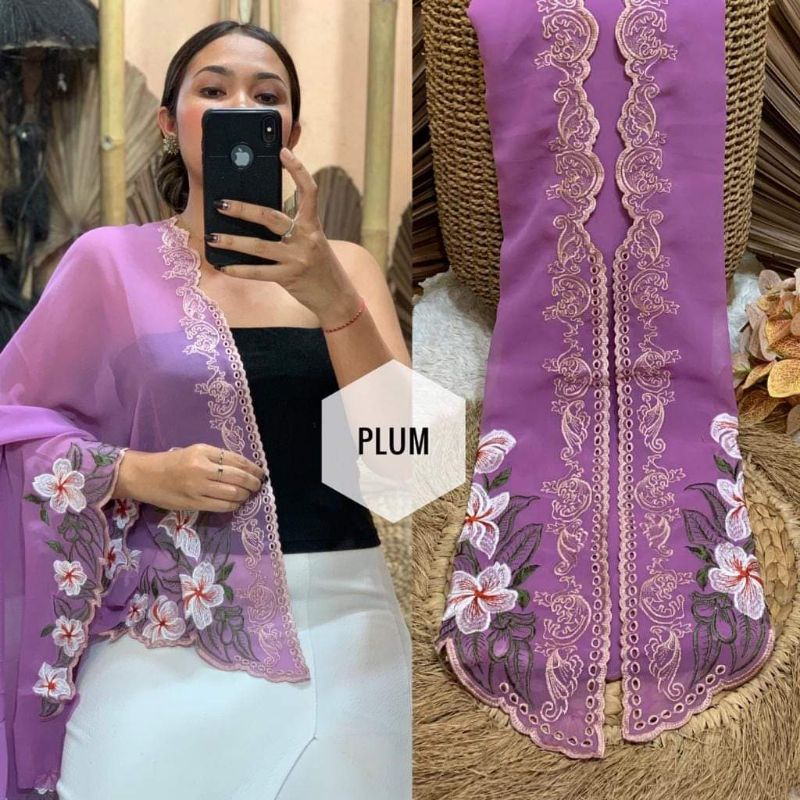 BAHAN KAIN KEBAYA BORDIR MAWAR