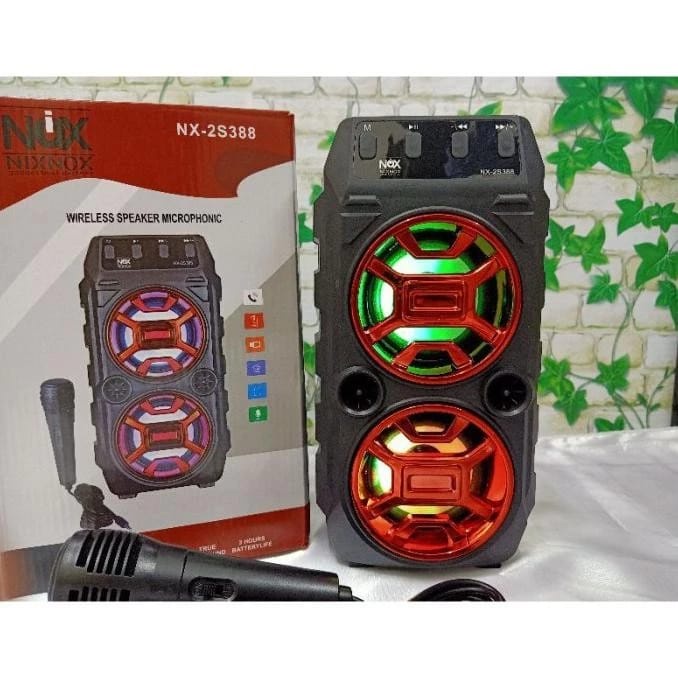 SUPER MURAH (NEW) SPEAKER NX-2S388 WIRELLESS+ MIC SUARA DI JAMIN MANTAP