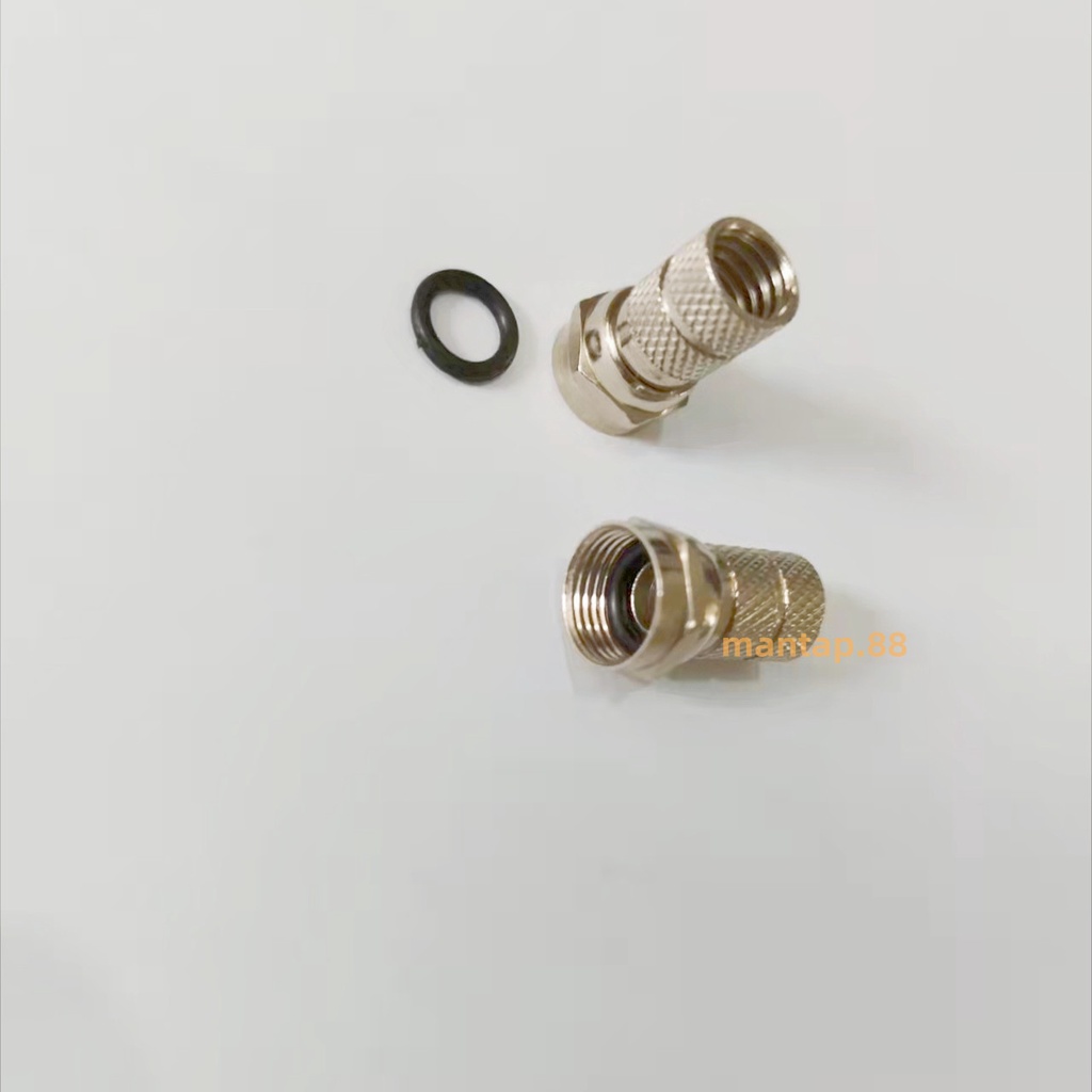 1 (Ada Karet) (18mm) Konektor F Drat RG6 / Connector Jack RG6  Antena/TV/Parabola Kualitas Bagus