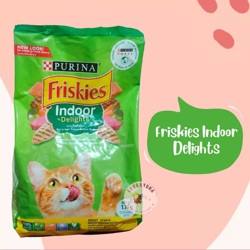 Friskies DryFood Makanan Kering Untuk Kucing (Kitten &amp; Indoor Delights) 1.1Kg