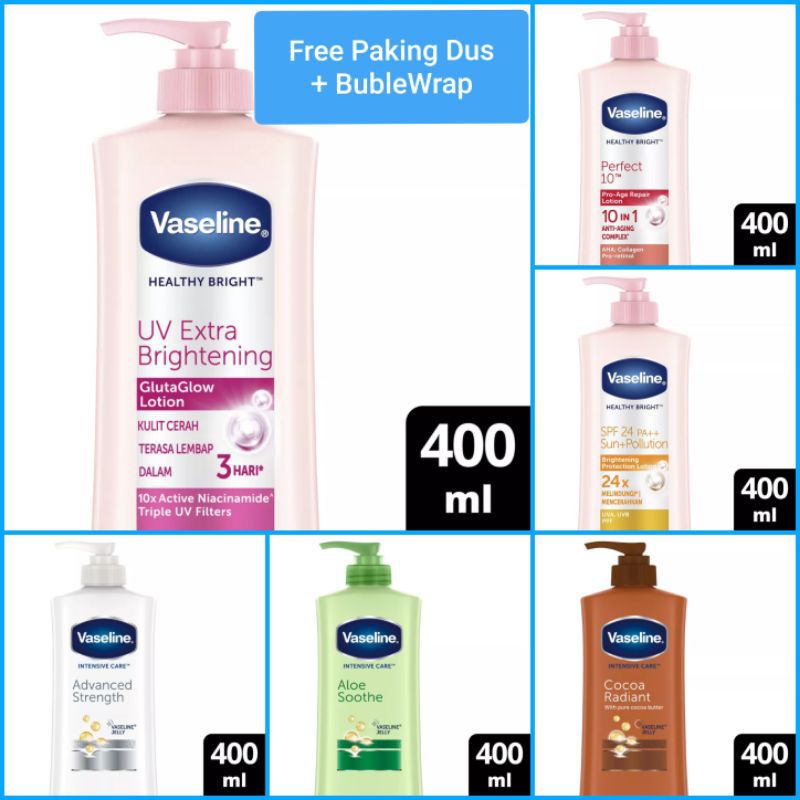 Vaselin Healthy Bright Intensive Care Pump 400mL-Vaseline Gluta Glow