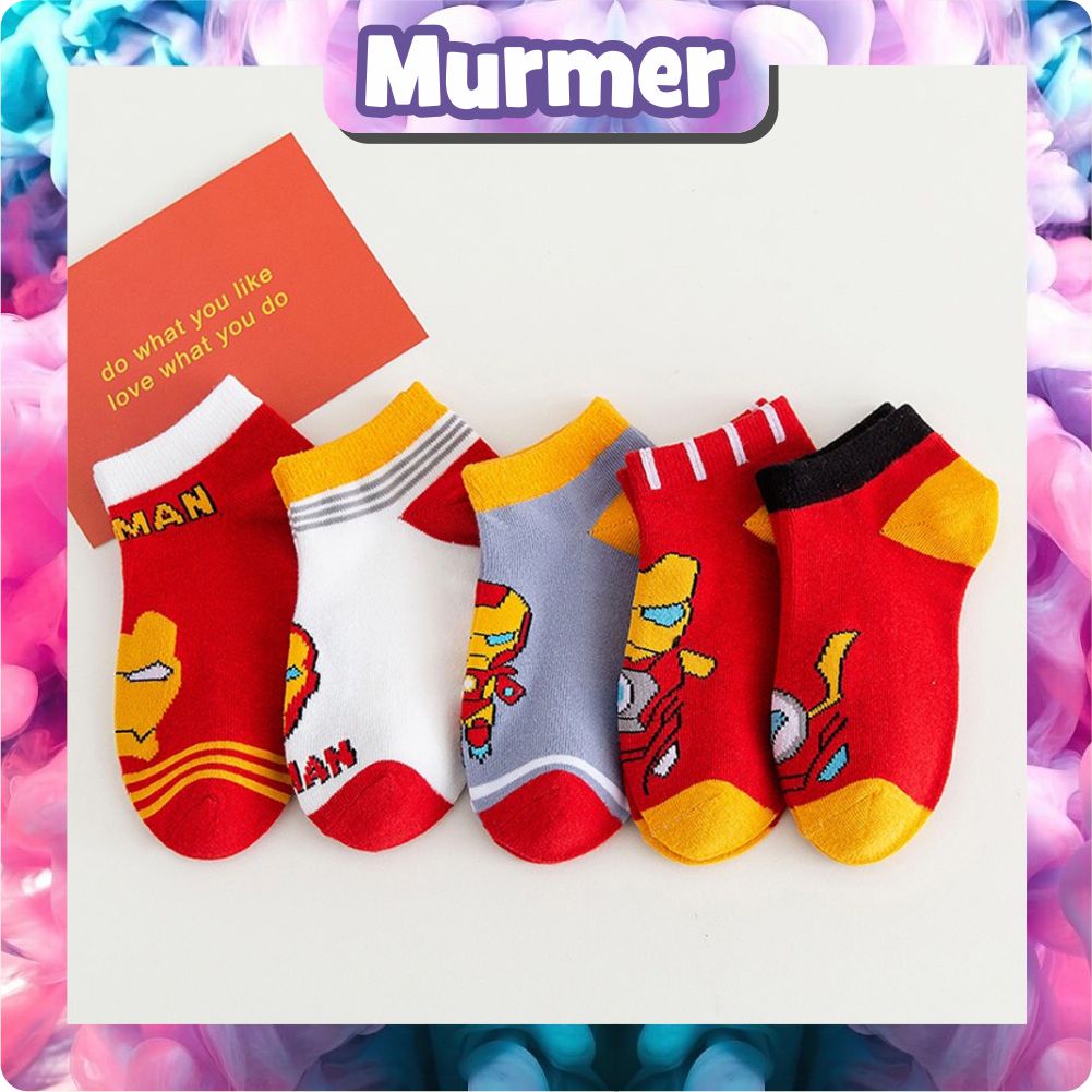 MurmerOfficial  Kaos Kaki Socks Sock Laki Laki Superhero Ironman KK040