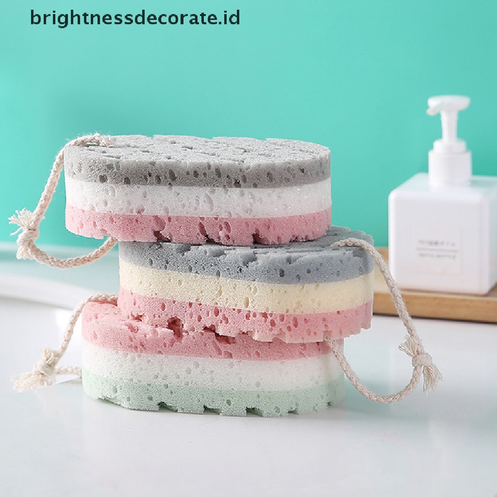 [Birth] Spons Mandi Bola Shower Rub Exfoliation Massage Brush Aksesoris Kamar Mandi [ID]