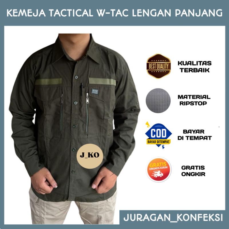 Kemeja tactical W-TAC Lapangan pdl lengan panjang Baju tactical
