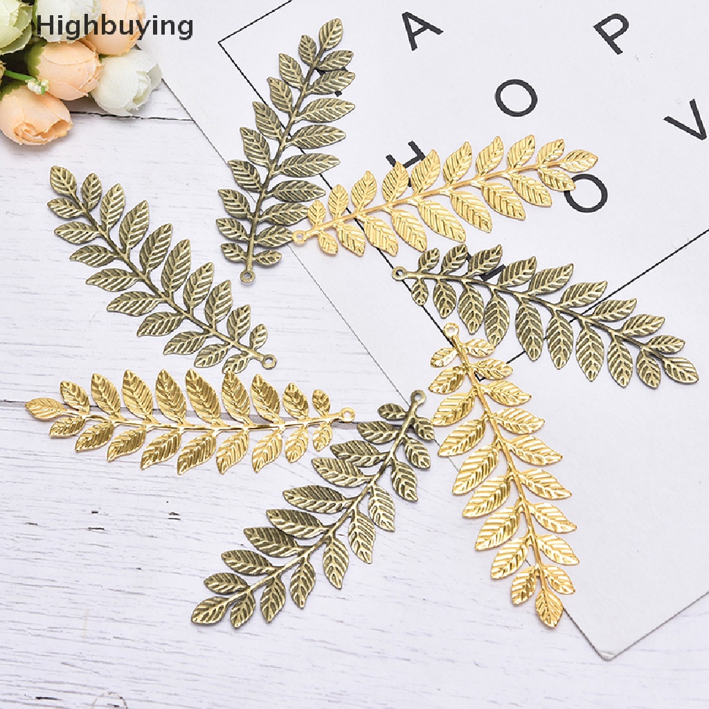 Hbid 10Pcs/set Konektor Lilit Kerawang Daun Vintage Bahan Metal DIY Craft Membuat Perhiasan Glory