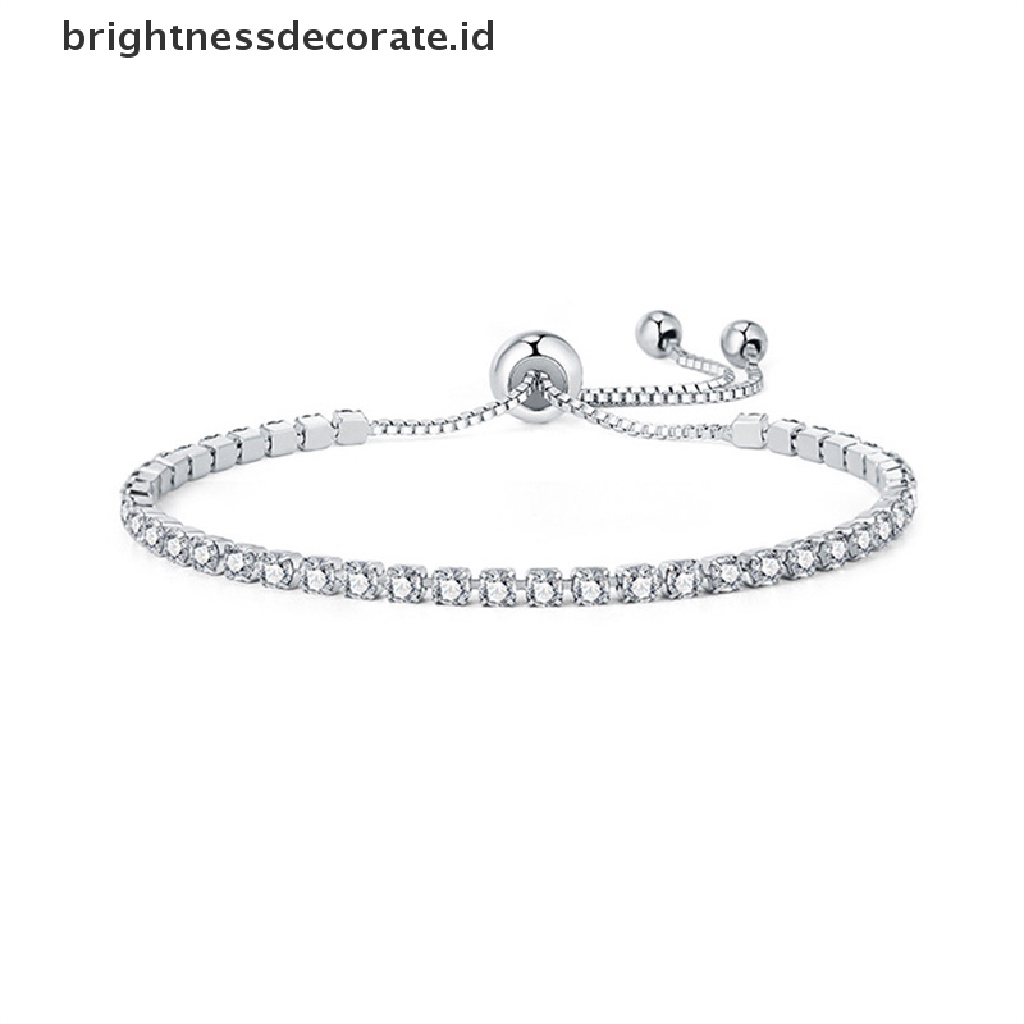 [Birth] Gelang Tenis Kristal Bening Baru Untuk Wanita Gelang Cubic Hip Pop Accessorie [ID]