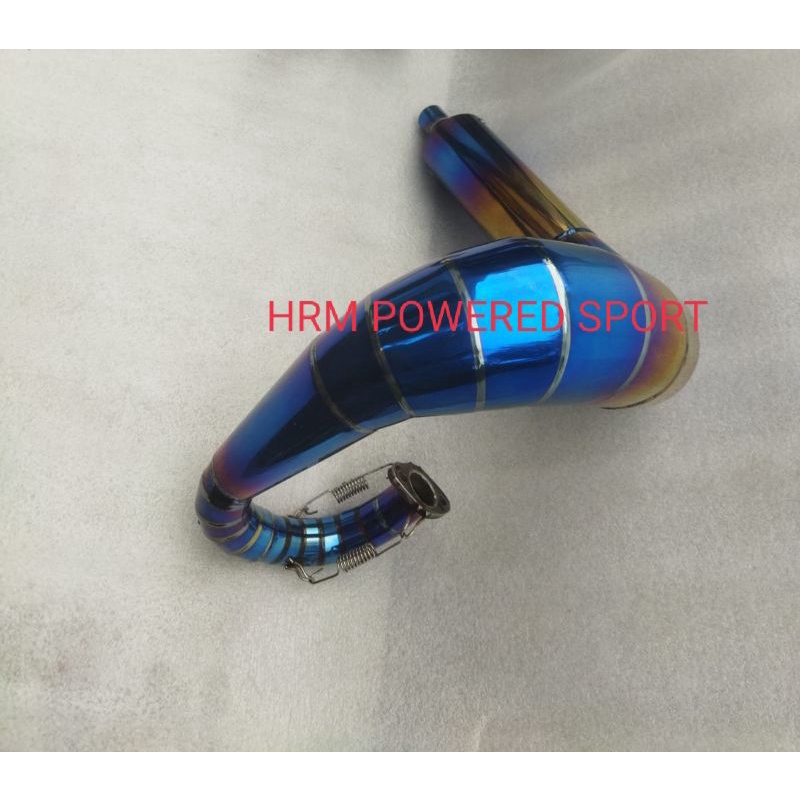 Knalpot goped mini gp blue gold  mesin kanan