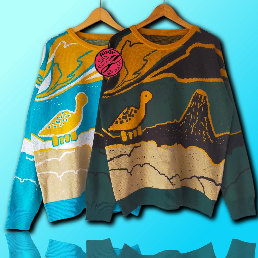 najahstore_officials Little dinosaur sweater atasan pria wanita