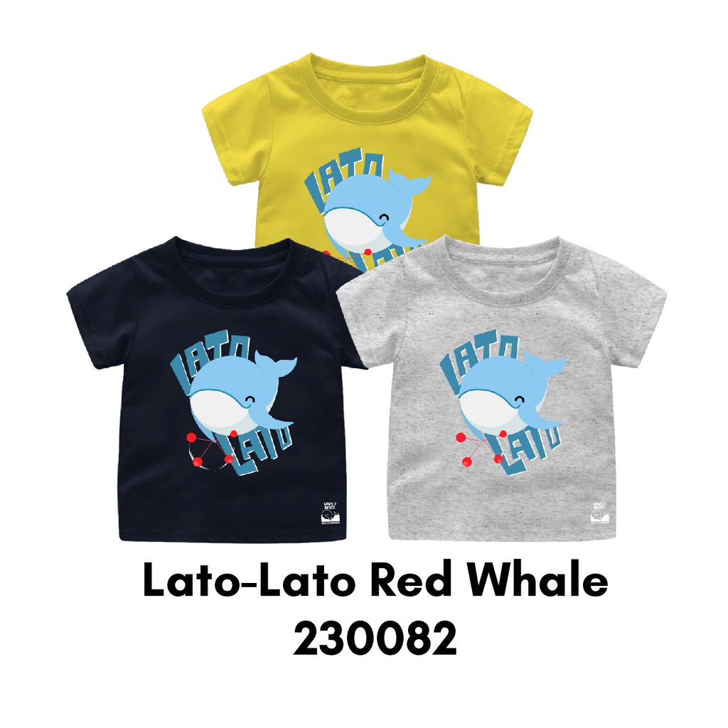 Baju Kaos NAF Lato-lato Tema Red Whale Ready Bayi sampai Bigsize Bahan Katun Combed 30s