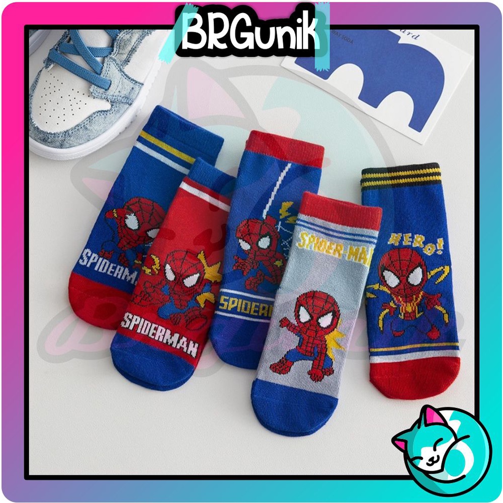 BRGUNIK Kaos Kaki Anak Motif Spiderman Kaus Kaki Bayi Lucu KK062