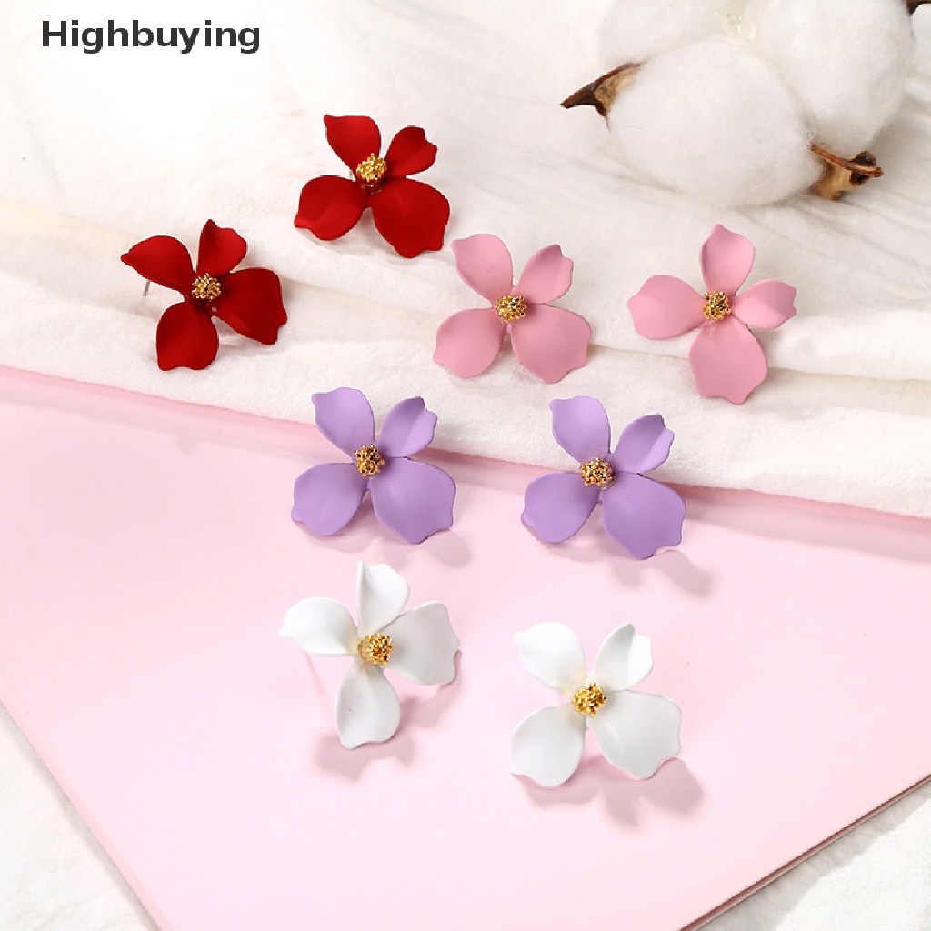 Hbid Anting stud Bentuk Bunga Desain Korea Musim Panas Manis Tidak Teratur fashion Perhiasan Glory