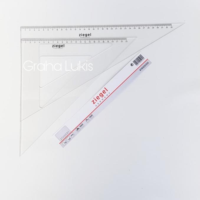 

Ziegel Penggaris Segitiga Set ukuran besar 23/33 cm HRG DISKON