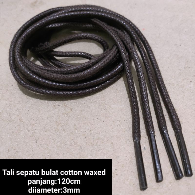 Tali sepatu lilin/waxed bulat.3mm-85cm dan 120cm