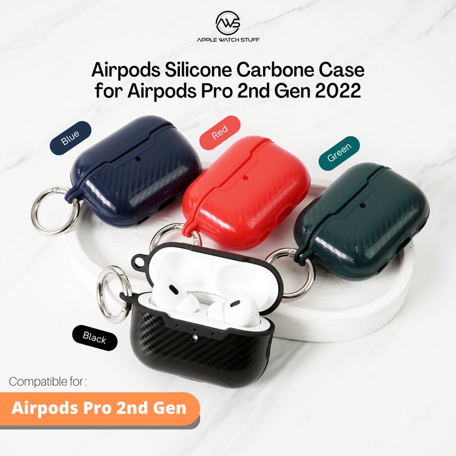 AirPods Silicone Carbon Case for AirPods Pro 2nd Gen 2022 Soft Case