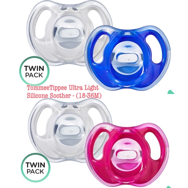 TommeeTippee Ultra Light Silicone Soother - (18-36M) -  Dot Empeng Bayi