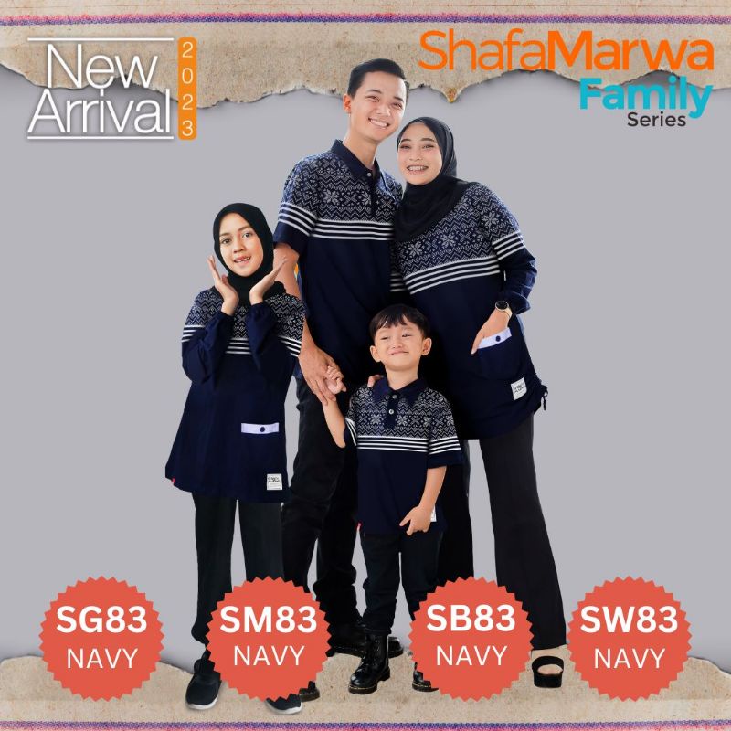 Kaos Sarimbit Keluarga shafaMarwa-83 Navy