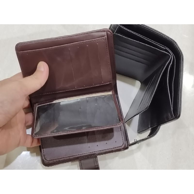 Dompet kancing ORi polos +resleting dalam