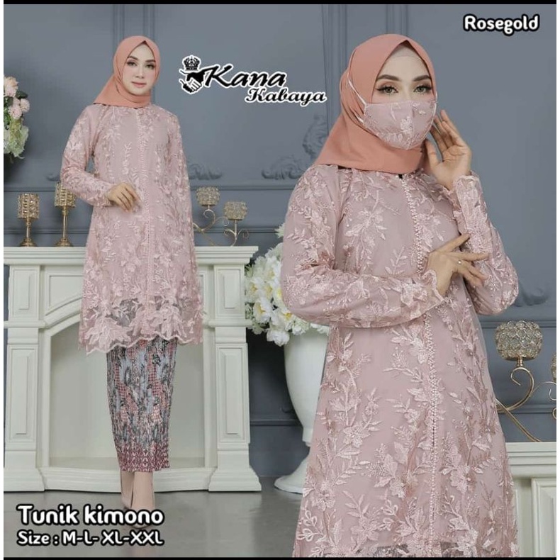 Permata Olshop / Setelan Kebaya Tunik Tulle Payet Modern / Kebaya Kurung Busui / Kebaya Busui / Kebaya Seragam Pernikahan