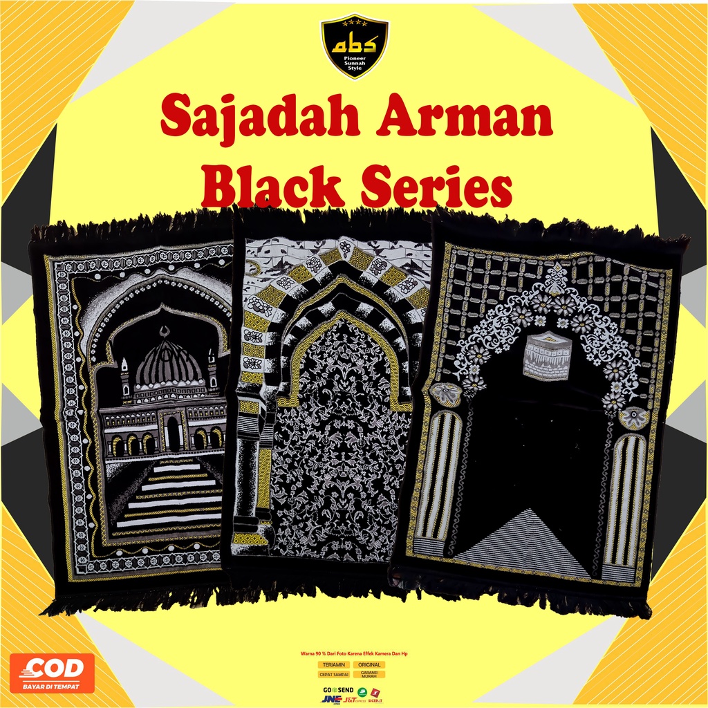 Sajadah Bulu Arman Hitam Turkey Black Series Sajadah Kiswah Bulu Sajadah Motif