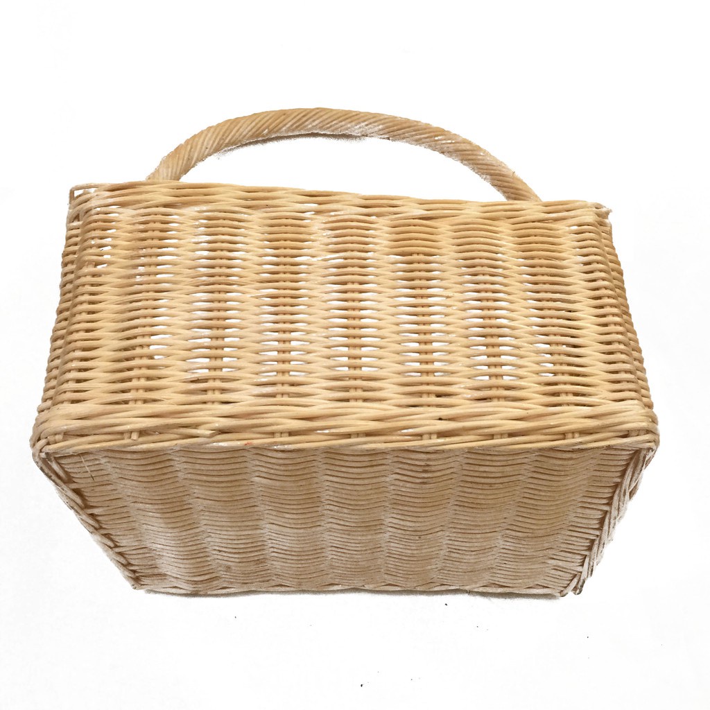 90 Kerajinan Tangan Rotan - Keranjang Sayur Tenteng Kotak 26x32x17cm