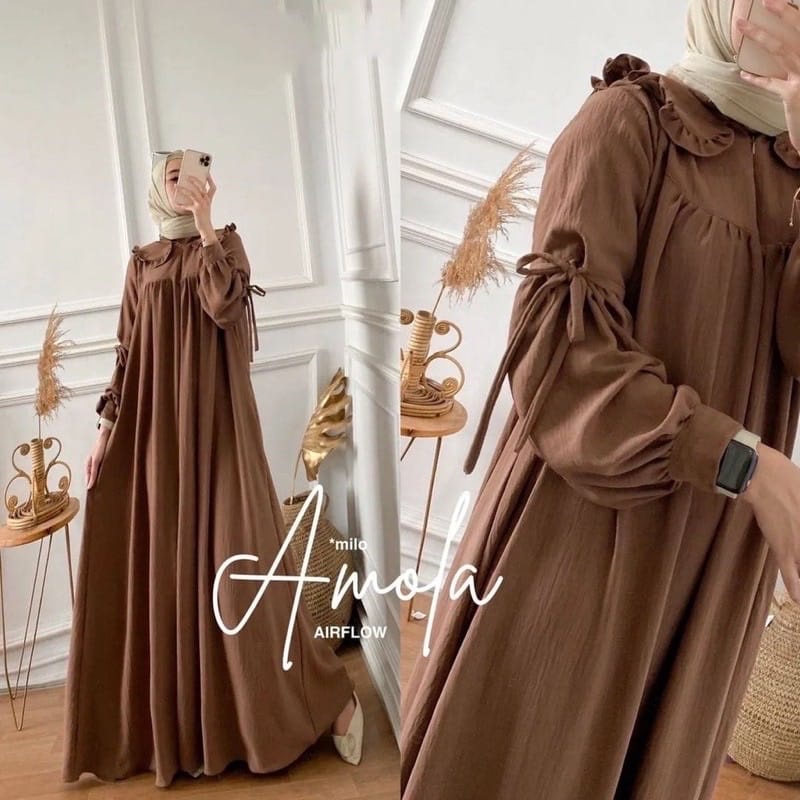 AMOLA DRESS CRINCLE AIRFLOW // GAMIS MUSLIMAH REMPEL CRINCLE AIRFLOW