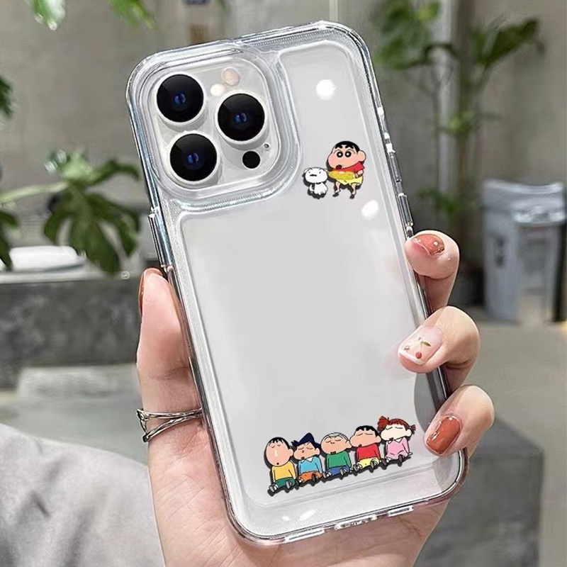 IPHONE Casing Ponsel Lembut Anak-Anak Lucu Kompatibel Untuk Iphone14 11 13 12 Pro XS Max Silcone Casing Tahan Guncangan X XR 7 8 6S Plus Cover TPU Hitam Transparan