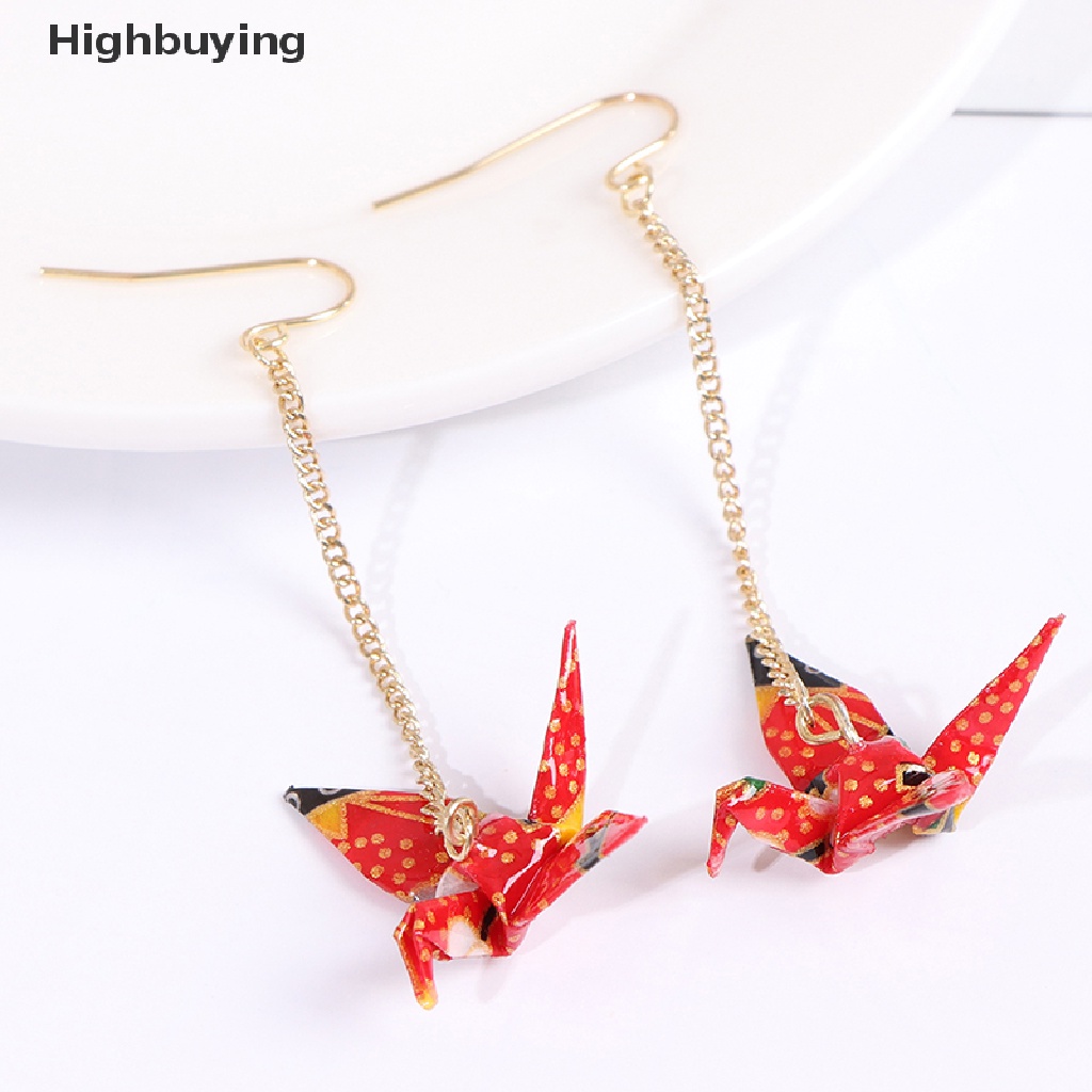 Hbid Anting Kranich Origami Miniblings Burung Bangau Faltkunst Senbazuru Paper Glory