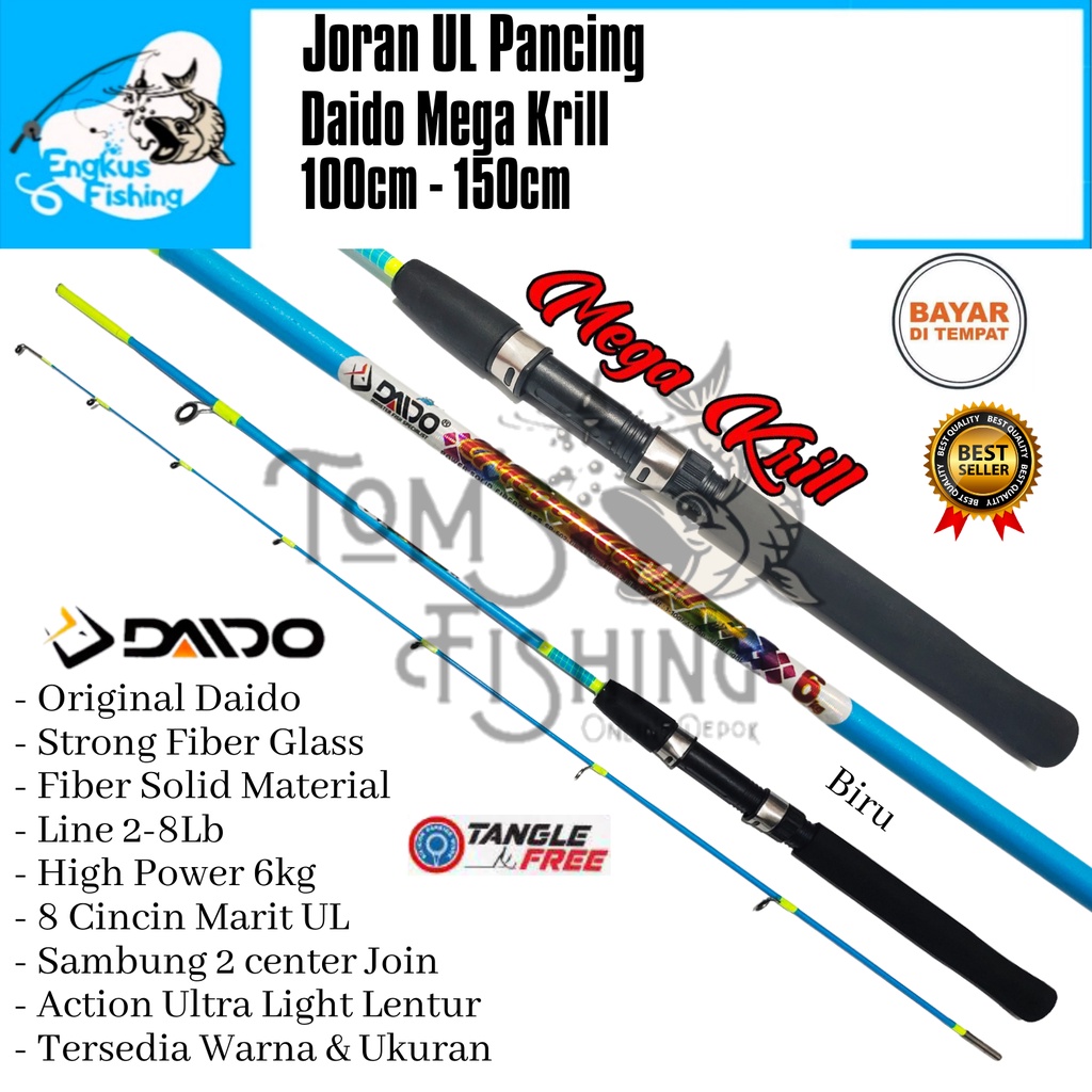 Joran Pancing UL Daido Mega Krill 100cm - 150cm (2-8lbs) Ultra Light Fiber Solid - Engkus Fishing