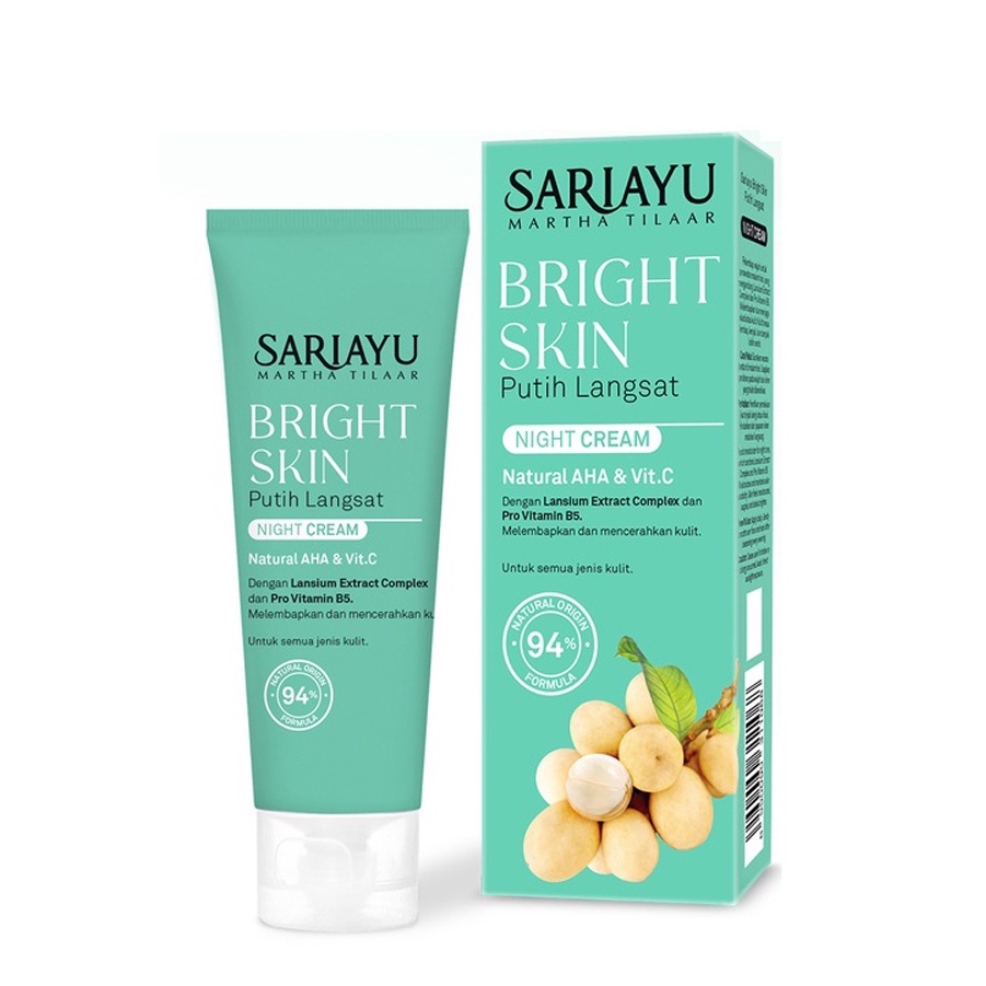 Sariayu Putih Langsat Night Cream 20g / Sariayu Putih Langsat / Sariayu Night Cream / Krim Malam