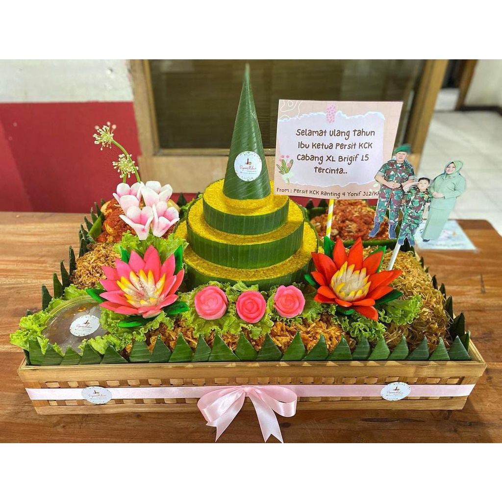 Tampah Bambu Viral Kekinian Paket Nampan Tumpeng isi 3 /Kotak Tumpeng Penyimpanan tumpeng Box Tumpen