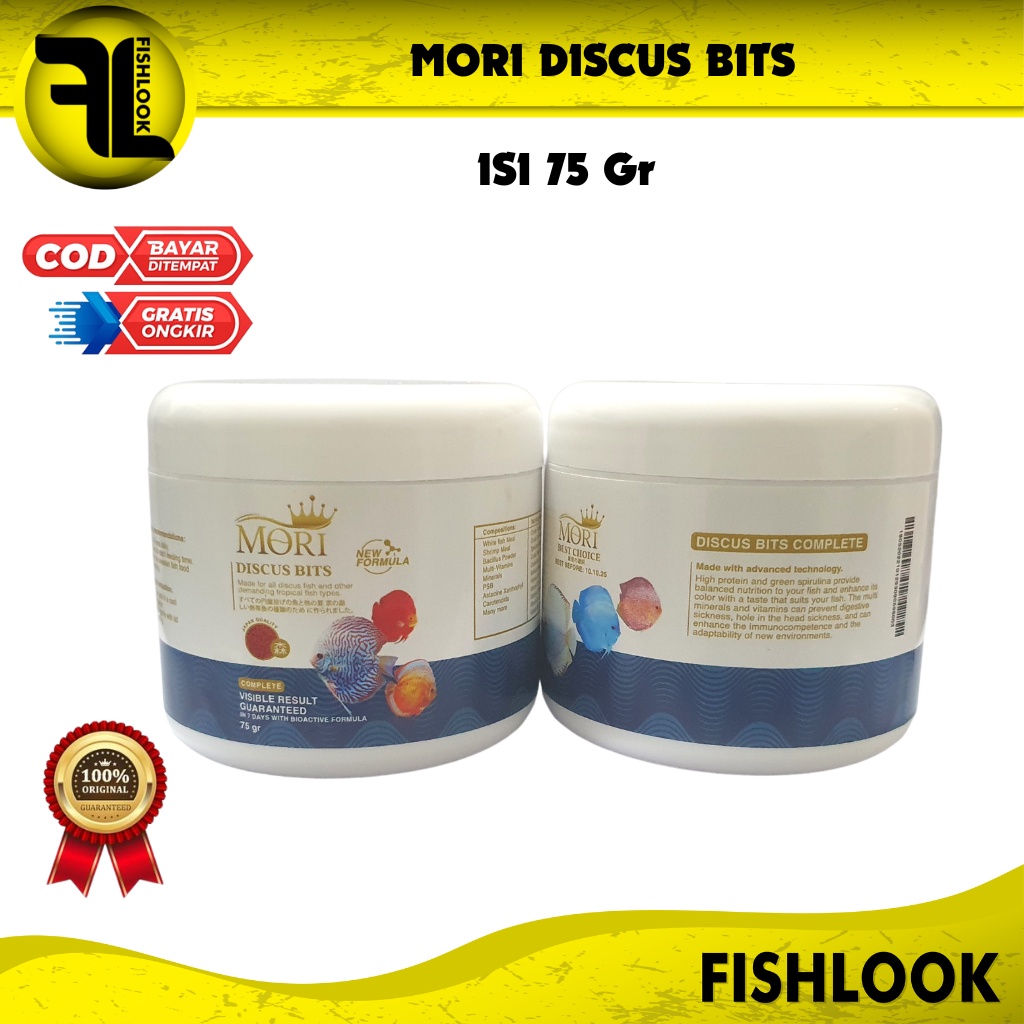 MORI DISCUS BITS Pelet Makanan Ikan Discus Chiclid Tetrabits Pakan Ikan Hias