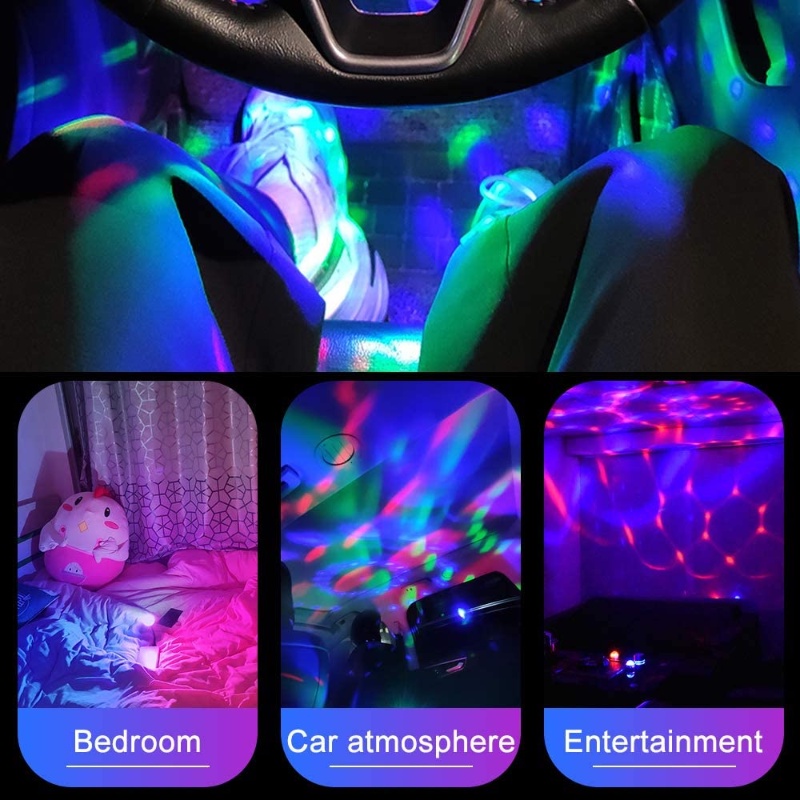 Usb Powered Kreatif Kristal Hemisphere Lampu Romantis Hias Liburan Pesta Bar Panggung Latar Belakang Suasana Proyeksi Lampu Interior Mobil LED Cahaya Warna-Warni