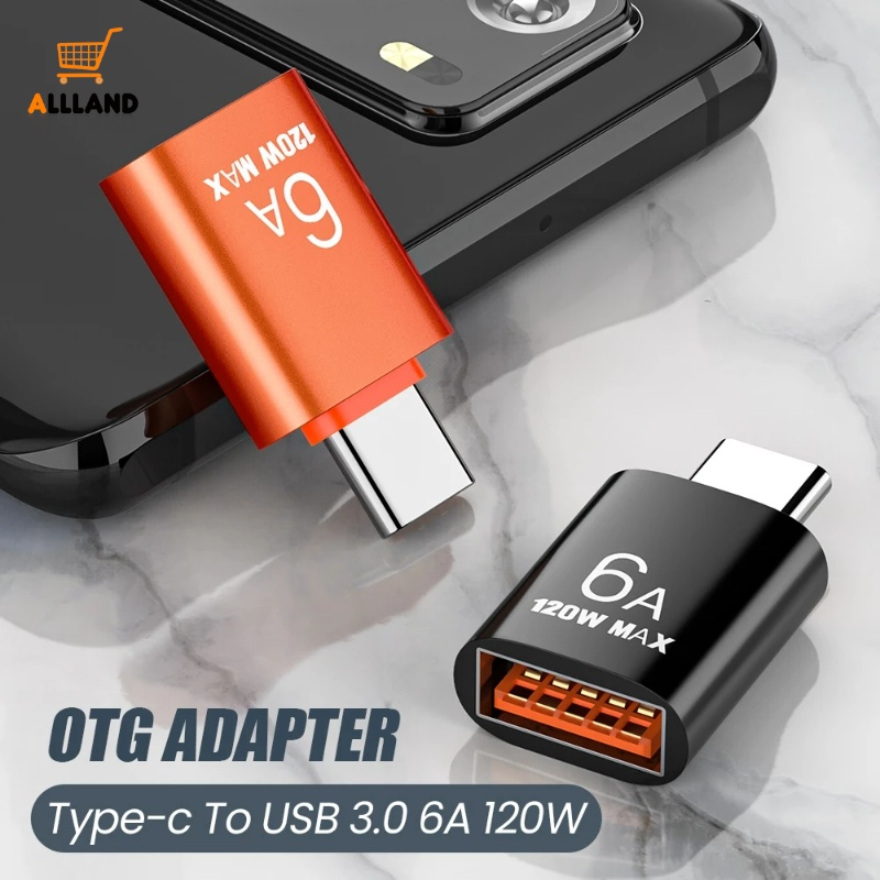 1pcs Adaptor USB 3.0 Ke Tipe C/Konektor Kabel Mini Fast Charging 120W 6A/konverter Audio Port USB Reusable