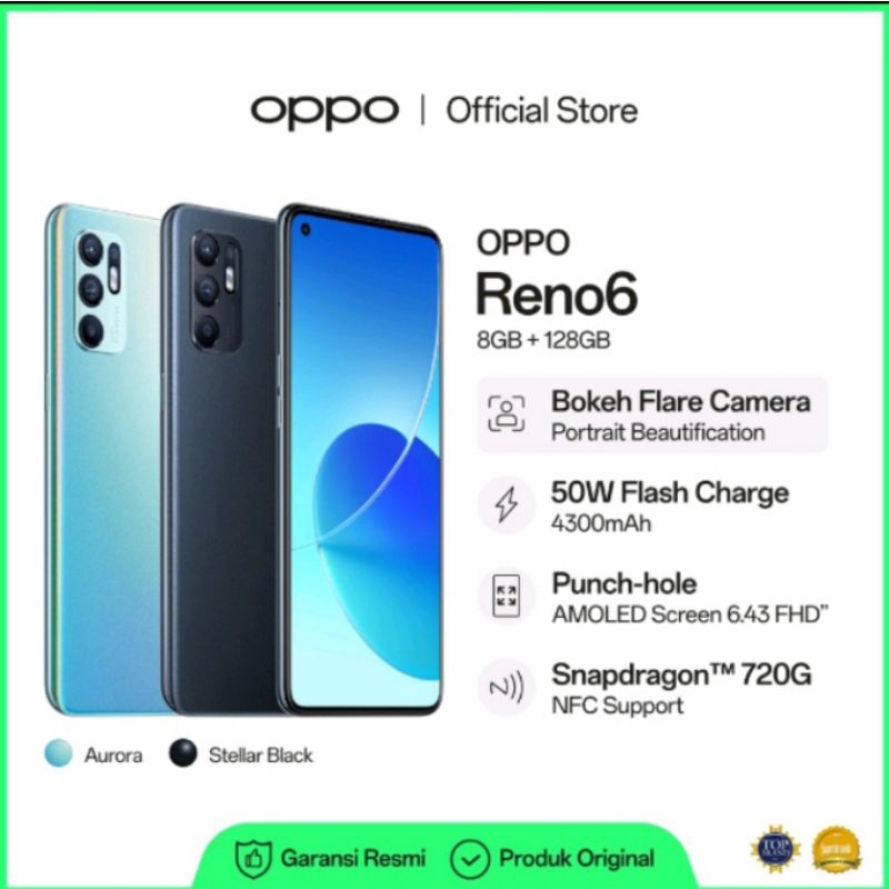 OPPO RENO6 (SECOND LIKE NEW) 8/128
