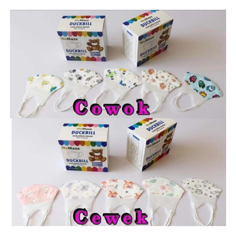 Masker Duckbill Anak Motif isi 50 pcs