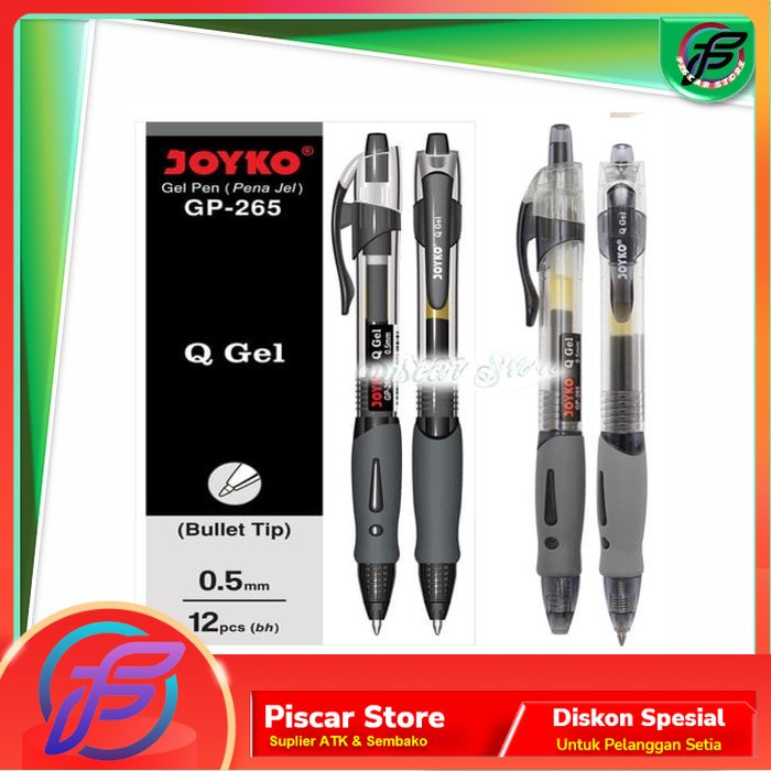 

Joyko gell Pen GP-265 Q Gel Black| Pulpen Gel 1 Pak/1 lusin