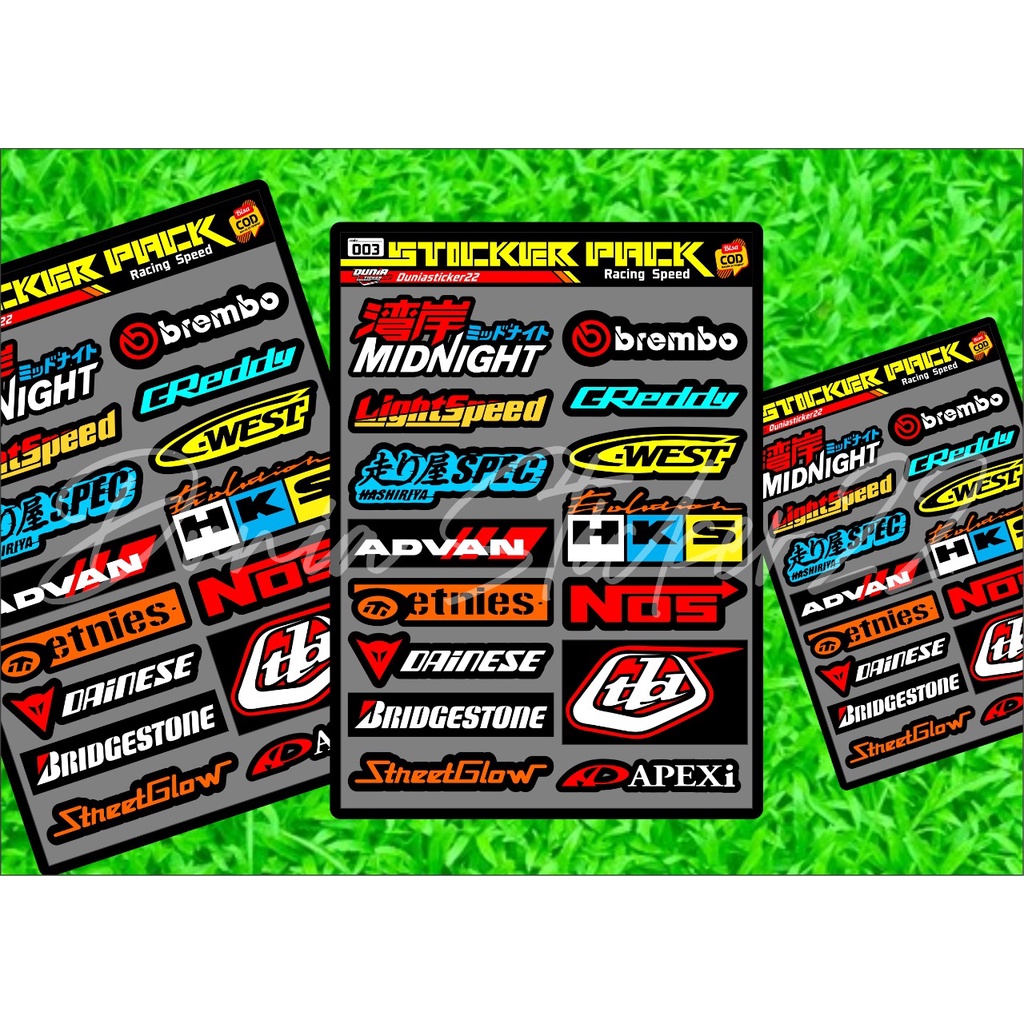 Stiker Racing 1 pack /Sticker sponsor racing / sticker Sponsor-DuniaSticker03