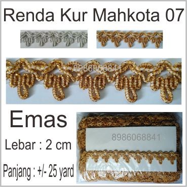 Renda Renda Kur Mahkota Emas Perak No 7